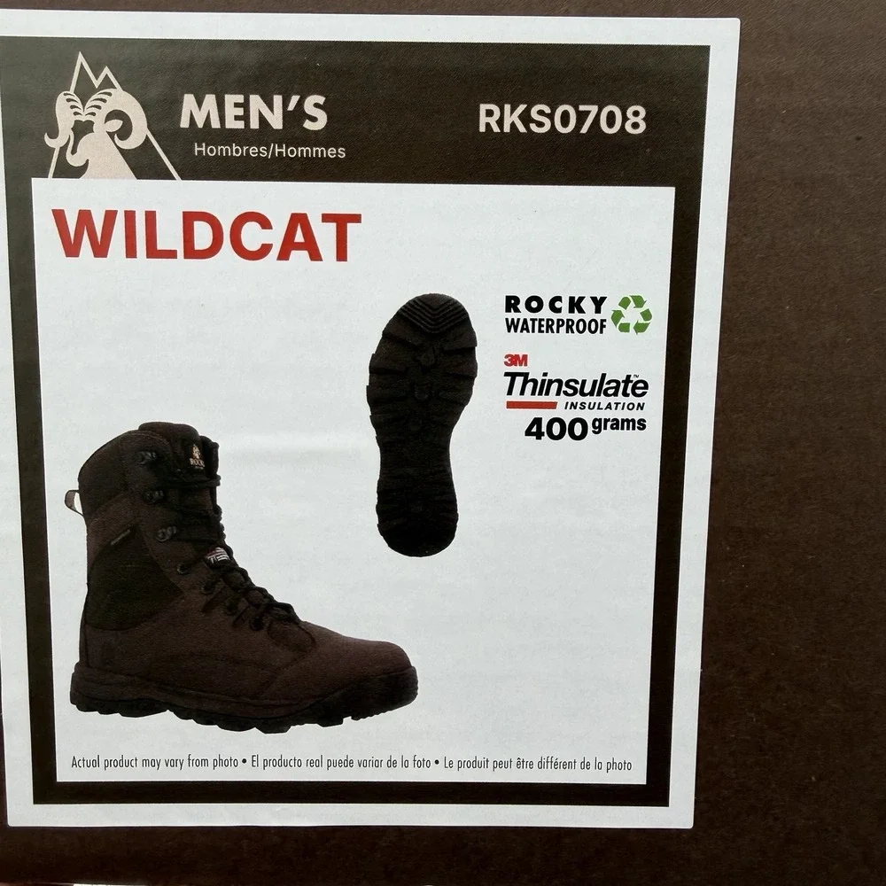Rocky Men's Size 11 Wildcat 400G Insulated Hunting Boot Waterproof 3M Thinsulate